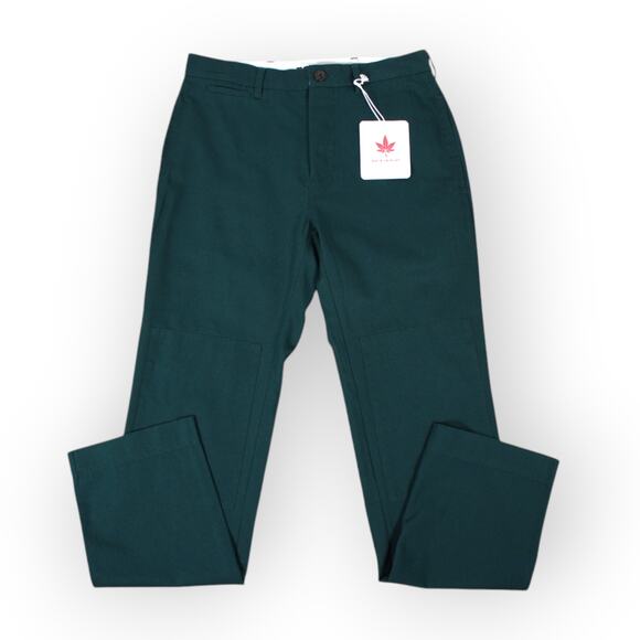 BOAST USA Mens 30x32 Patch Canvas Chino Pant ForestGreen Cotton Flat NWT - Picture 13 of 13